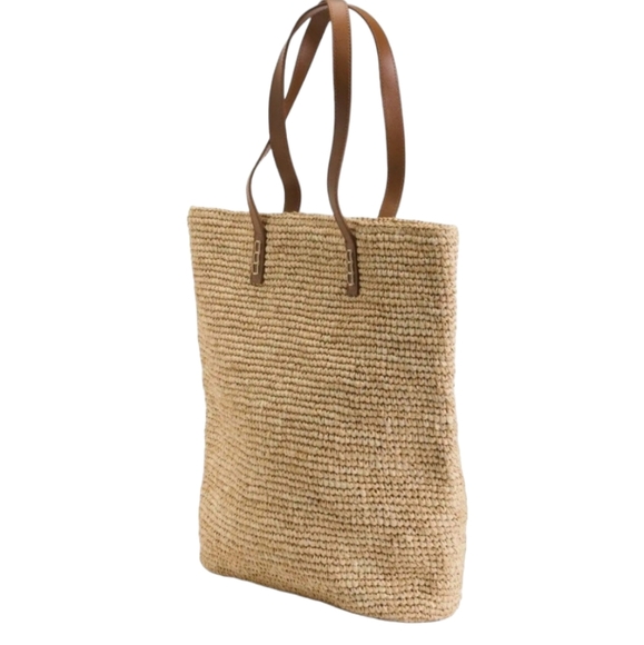 ❗️LAST ONE ❗️Tommy Bahama Raffia Large Tote w Leather Straps - Picture 3 of 4